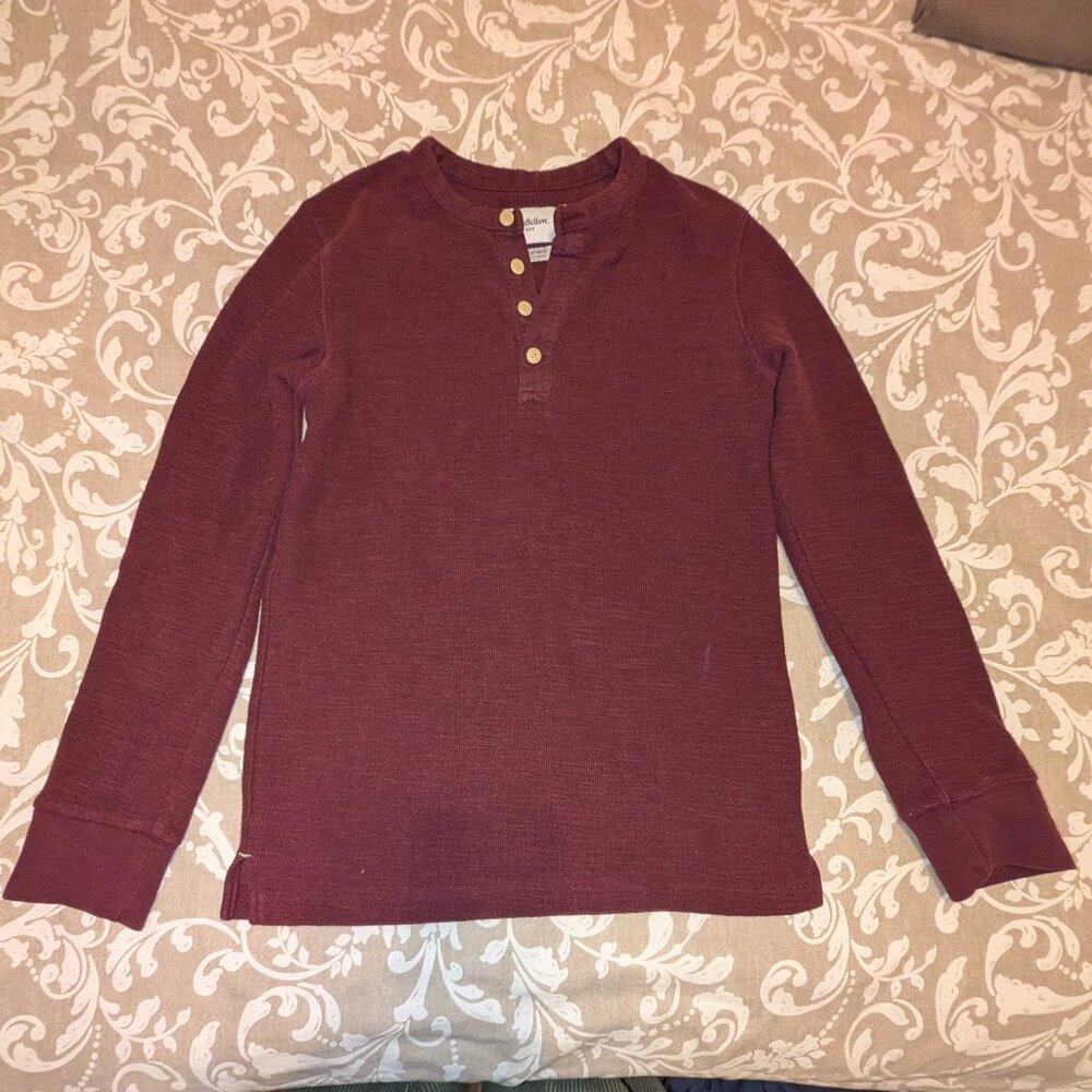 Goodfellow & Co. Heavy Weight Thermal Henley Long Sleeve Size S Standard